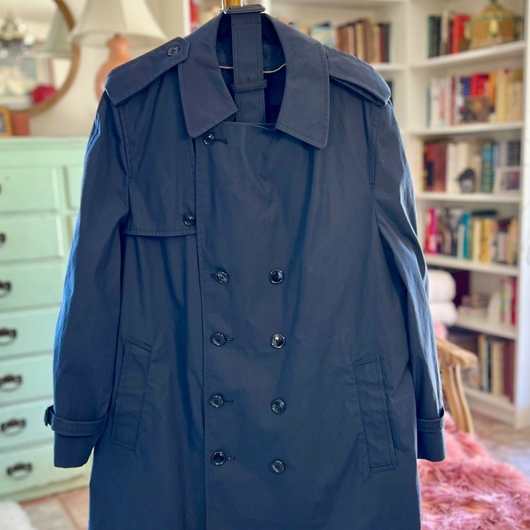 Defense Logistics Agency "Defender Collection" Navy Trench Coat - Picture 1 of 7